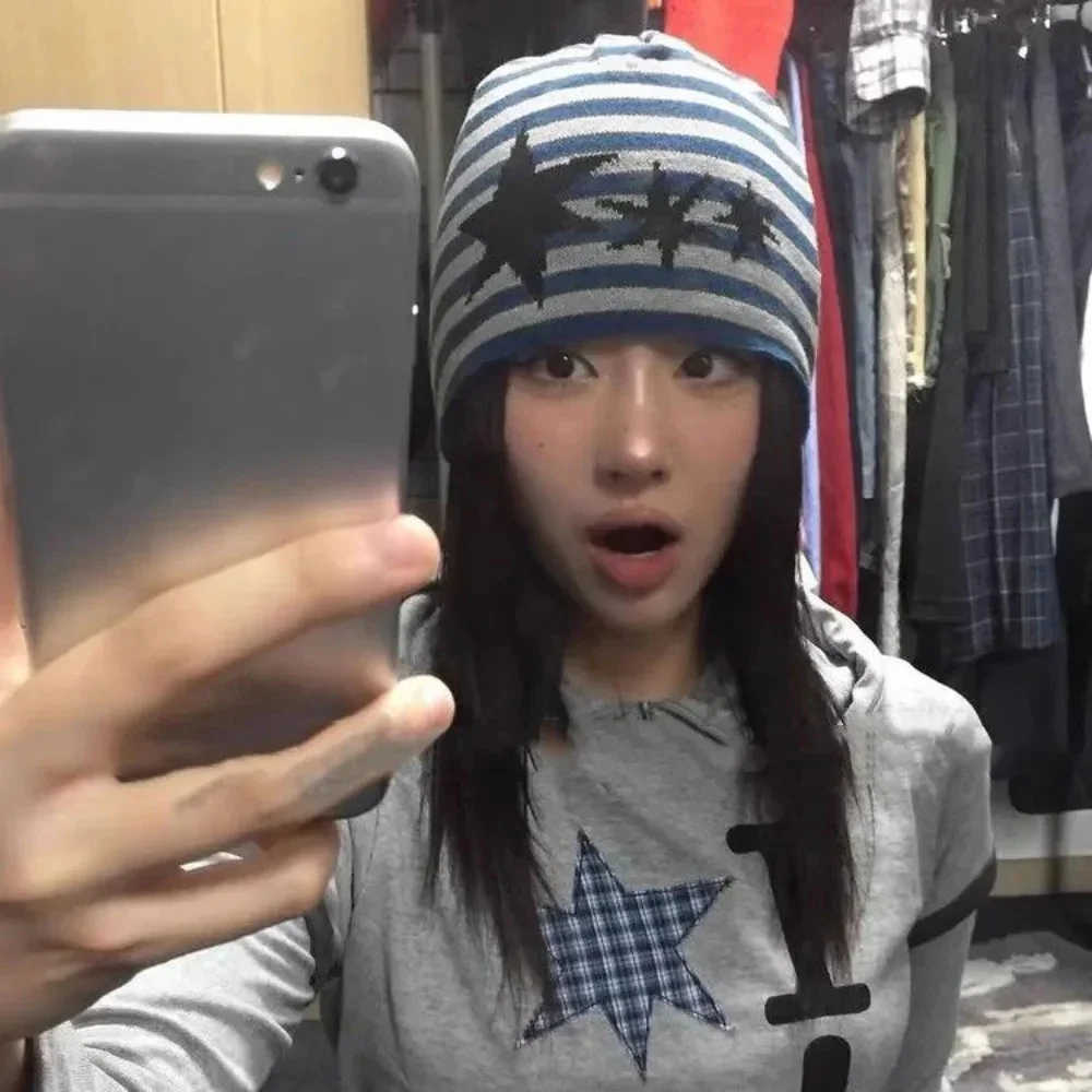 كوريا ستار شريط متماسكة الملابس والاكسسوارات بألواح عادية كل مباراة Y2k القوطي القبعات الأقلية شارع العليا قبعات جديدة بسيطة