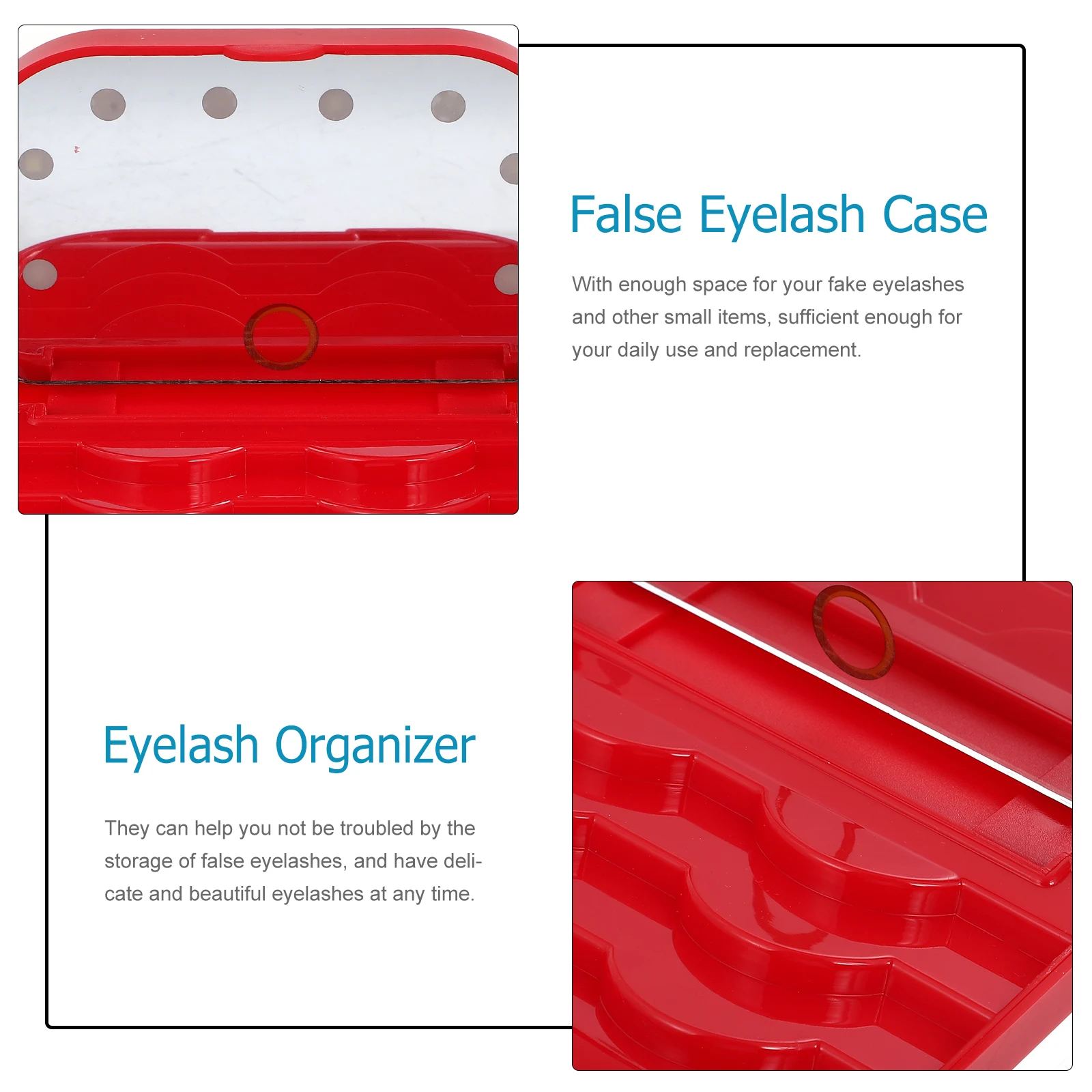 

10Pcs LED Eyelash Organizer Eyelash Case With Mirror Lightweight Storage Box For Daily Essentials