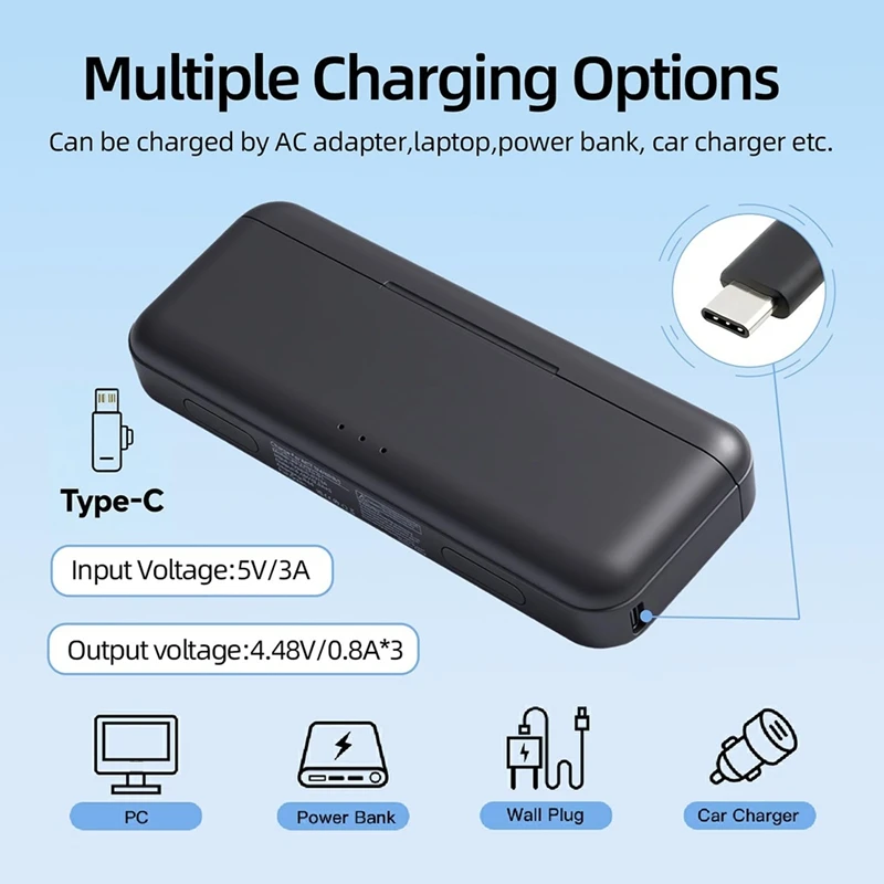 Triple Battery Charger for Action Action 5 Pro Action 4 Action 3 USB Fast Charging Case  -Miuai】