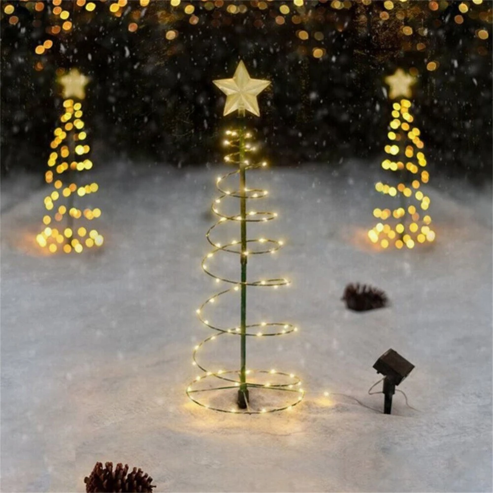 Guirxiété lumineuse solaire pour sapin de Noël, jardin extérieur, lampe au sol à LED, guirxiété lumineuse étanche, lumière du soleil de vacances, nickel é