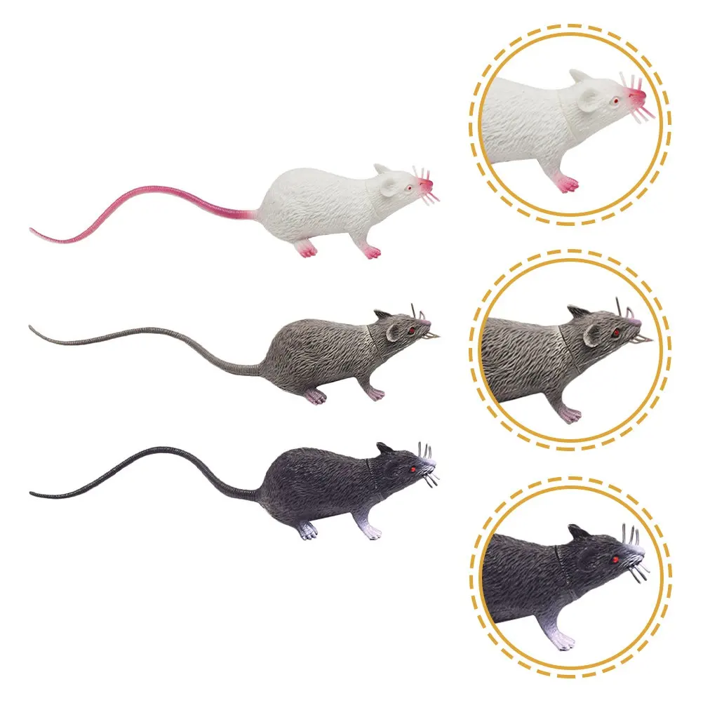 

3Pcs Lifelike Fake Rat Halloween Prank Prop for Parties Carnivals Costume Events Spooky Interactive Mouse Decoration Kids
