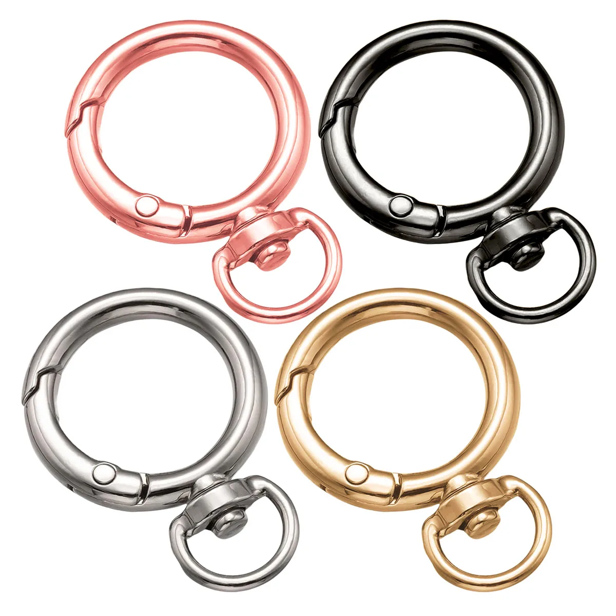 

4/8/15/30/50 шт. круглые пружинные карабины, поворотные уплотнительные кольца, пряжки, зажимы, триггерный брелок для сумок, кошельков, брелок, аксессуары «сделай сам»