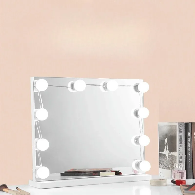 LED Makeup Light Mirror No Punching Desktop Light Mirror Dressing Room Table Lamp Bulbs Three Colors Adjustable Vanity Lights