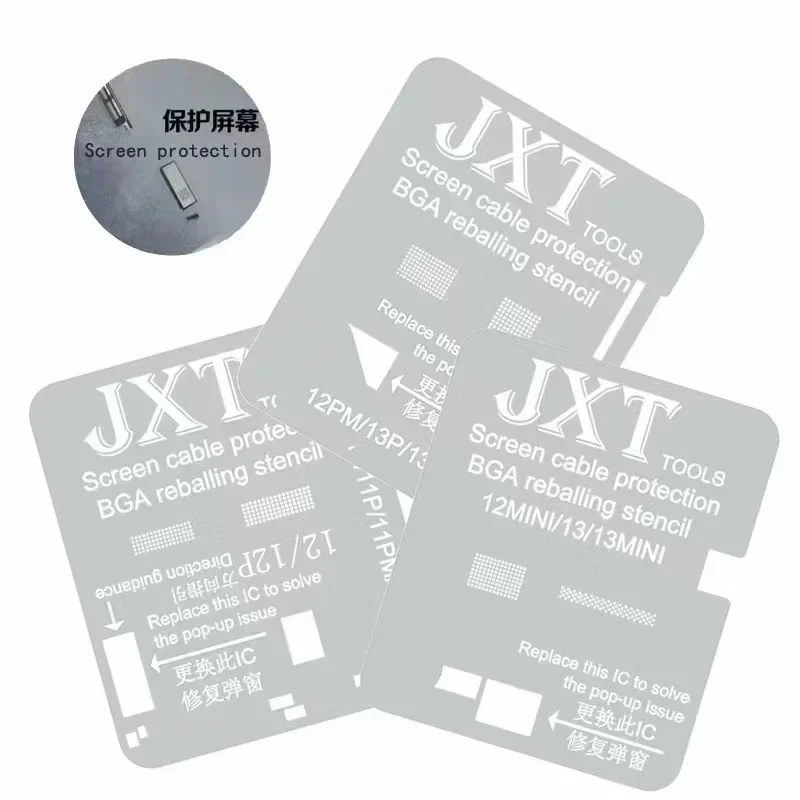 JXT Repair Tool Screen Cable Protection BGA Reballing Stencil for Iphone 11 pro Max 12 pro max 13 13pm 13 mini 14 15 series