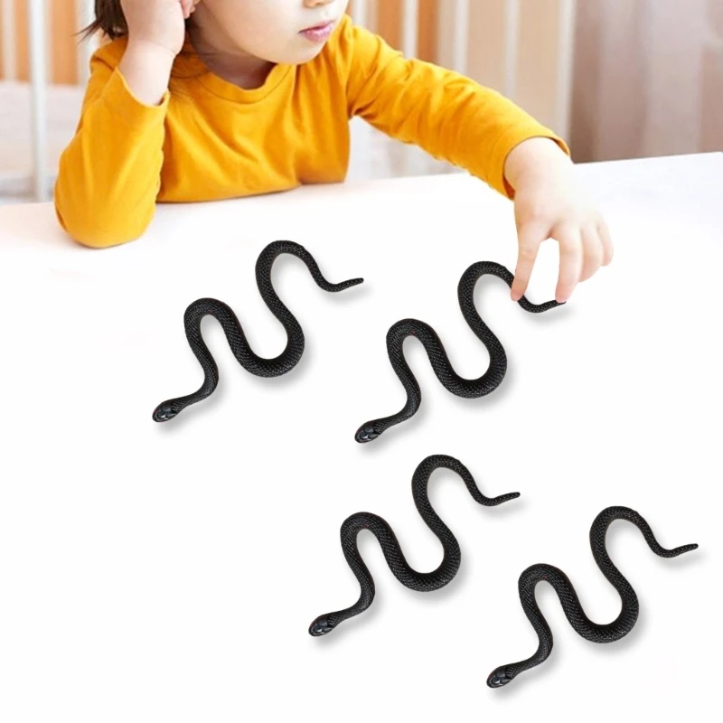 10pcs Soft Flexible Snake Figure Toy Practical Joke Props Interesting Snake Toy