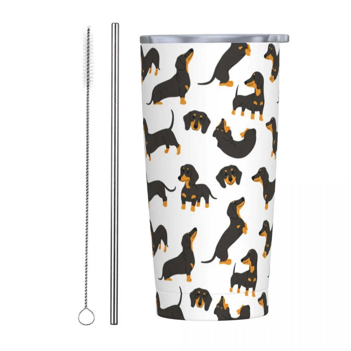 Dachshund 20 Oz Tumbler Animal Dog Vacuum Insulated Travel Coffee Mug with Lid and Straw Stainless Steel Double Wall Mugs