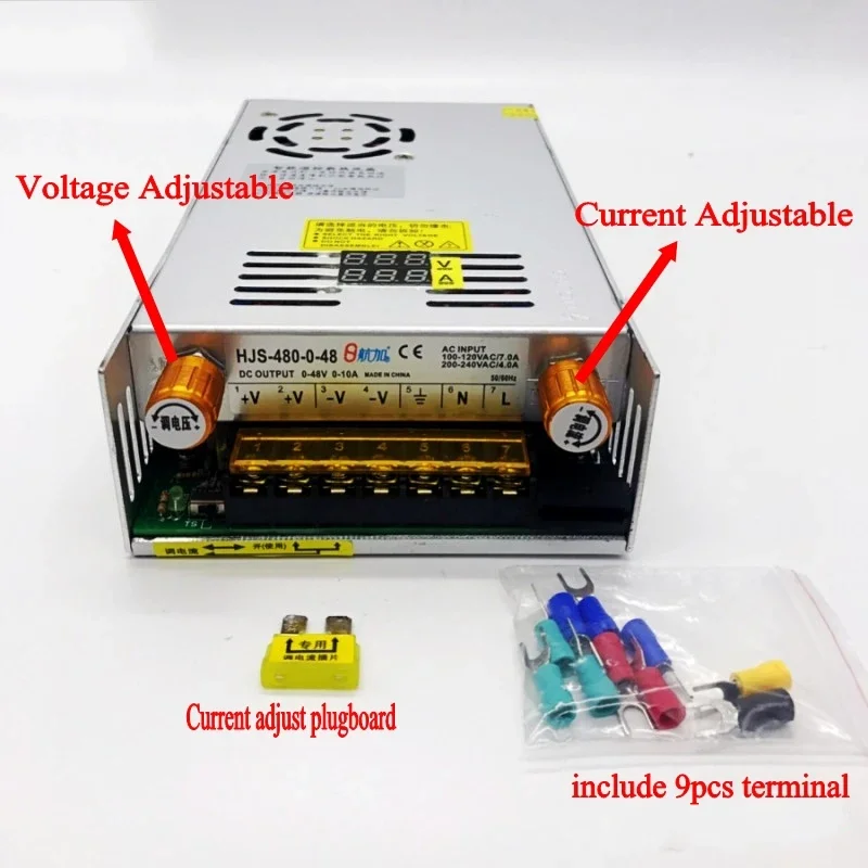 AC-DC Converter Digital display current Voltage adjustable Switch regulated power supply DC 12V 24v 36v 48v 60v 80v 120v 480W