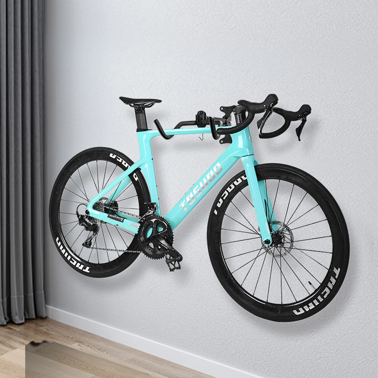 TOSUOD Fahrrad-Wandhalterung, verstellbar, für den Innenbereich, Fahrrad-Parkständer aus Kohlenstoffstahl, Rennrad- und Mountainbikes, Präsentationsständer, Zubehör – Detail 7