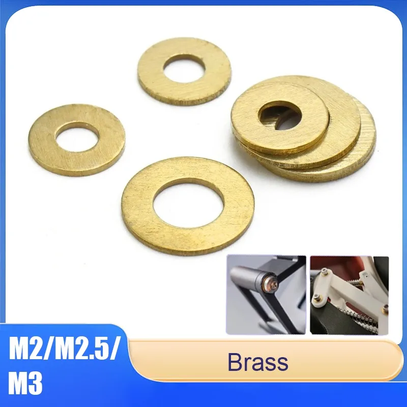 

30-1000Pcs Solid Brass Flat Washers M2 M2.5 M3 Copper Gasket Round Meson Metal Screw Flat Washer Gaskets