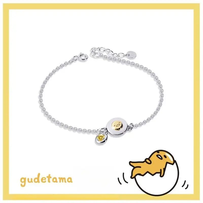 Japan Anime Gudetama Yolk Lazy Eggs Necklace Bracelet Earrings Ring Action Figure Toys Dolls Gudetama Christmas Gifts for Kids