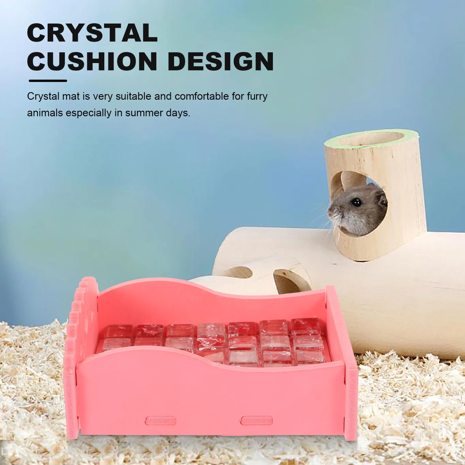 

2Pcs Hamster Accessories Cooling Bed Size M Summer Sleeping Mat Pink Blue Reusable Cooling Crystal Pad Crystal Pad