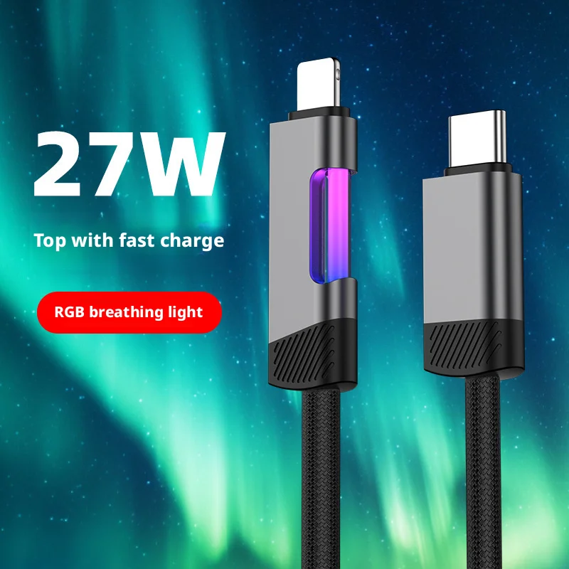 ANSEIP 60 Вт USB C-кабель для iPhone 17 16 15 13 11 Pro Max Xs Провод с цифровым дисплеем Быстрая зарядка типа C для освещения Шнур для передачи данных
