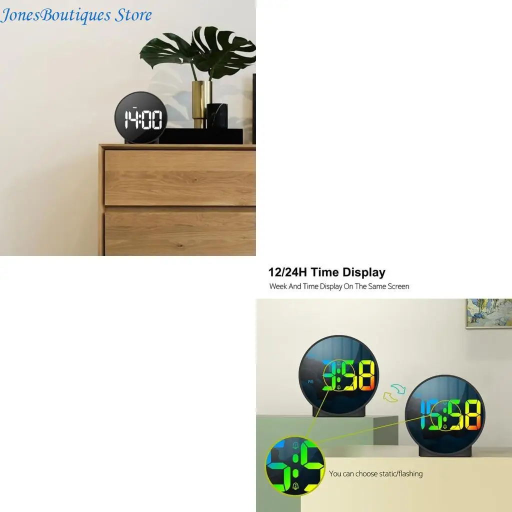 

Stylish LED Digital Table Clock Desk Alarm Clock for Home and Office with Alarm and Snooze Calendar Functions for Child W8KE
