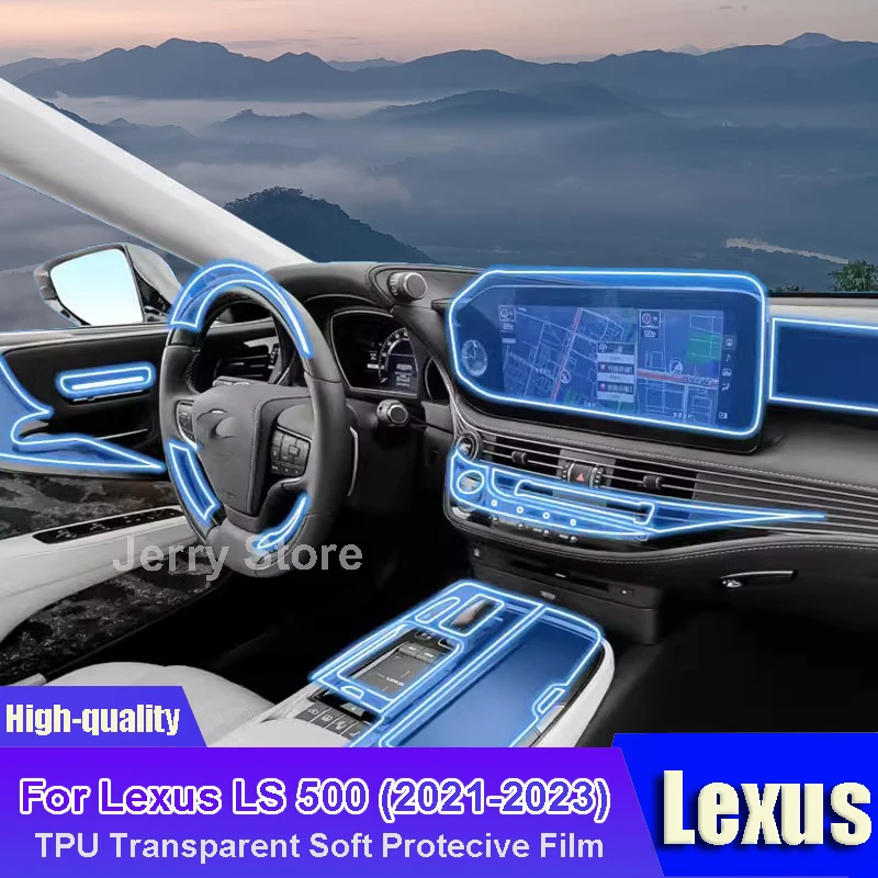 For Lexus LS 500 (2021-2023) Car Interior Center Console Transparent TPU Repair Film Protective Anti-scratch Sticker