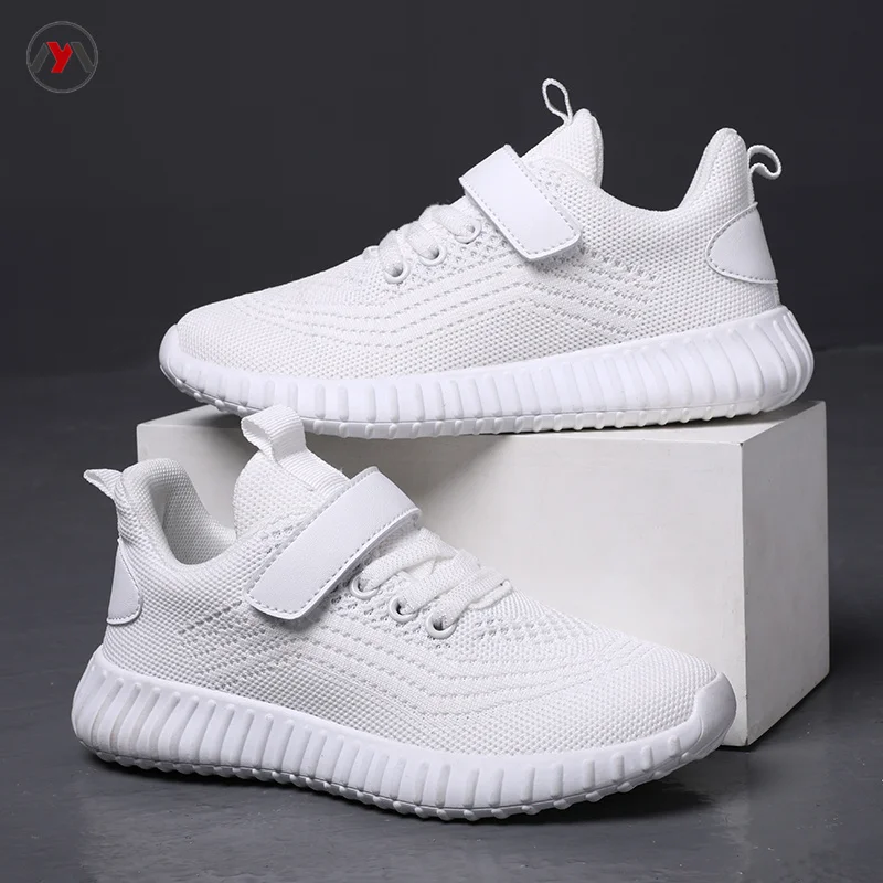 Children Sneakers Boys Shoes Girls White Black Kids School Trainer Shoes Lightweight Running Sports Casual Tennis Sneaker