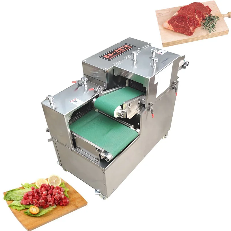 High Accuracy Fresh Chicken Breast Fish Beef Pork Meat Strip Cube Dicer Cutting Machine