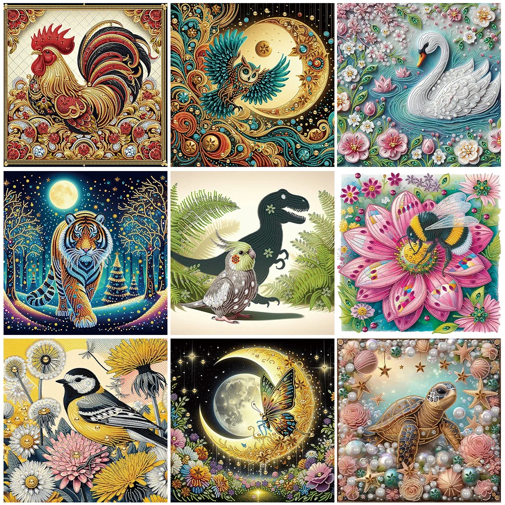 40*40cm  Animal Decor Partial Special Shaped Drill 5D DIY Diamond Painting Kit Drill Diamond Embroidery Crafts Home Decor