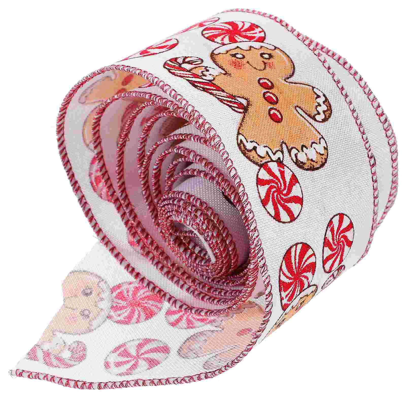 Packaging Tape Handmade Wire Edge Bow Ribbon Baby Gingerbread Man Iron Christmas Velvet Gift Packing