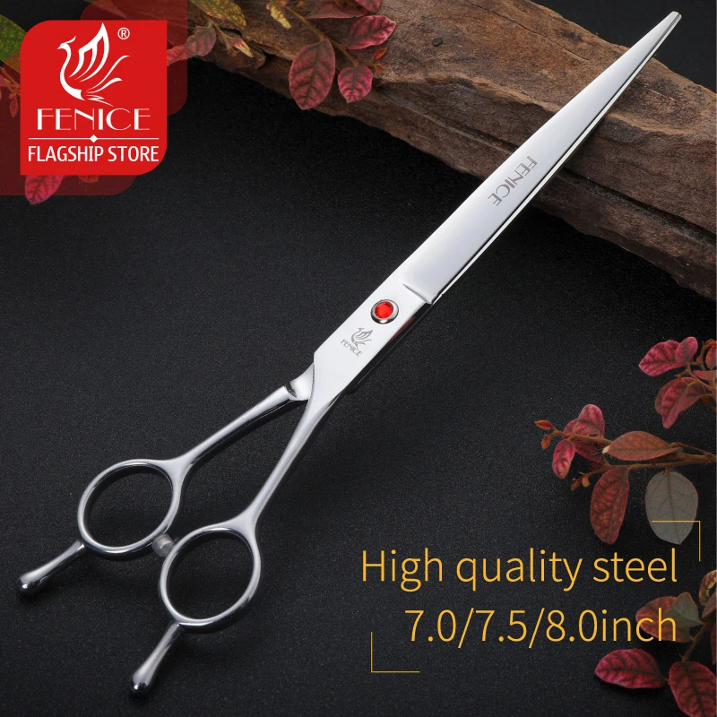 Fenice High quality stainless steel Pet Cutting Scissors 7.0 7.5 8.0 inch Dog Grooming pet products dog shears