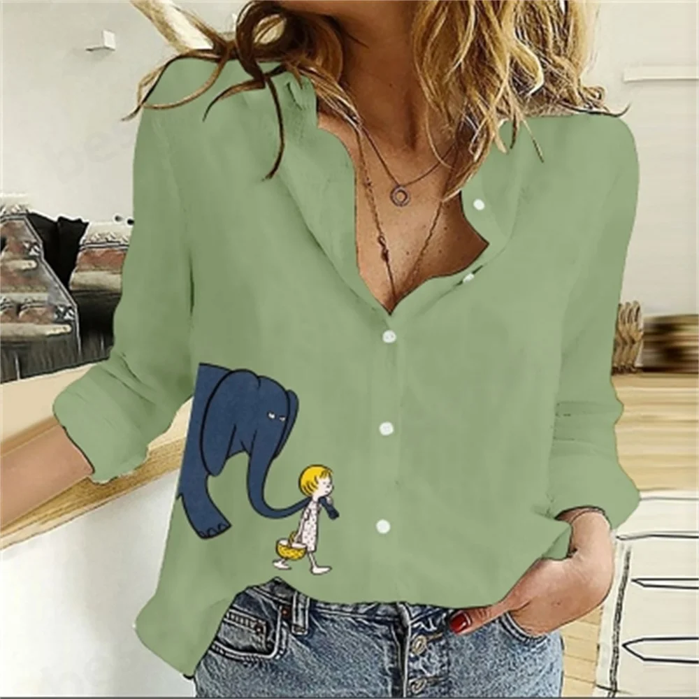 

Ladies' washed long sleeved refreshing button up shirt