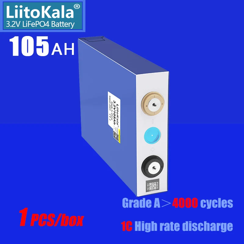 

1PCS LiitoKala 3.2V 100Ah 105Ah 90Ah lifepo4 battery 12V 24V 48V Electric RV Golf car outdoor solar energy Rechargeable