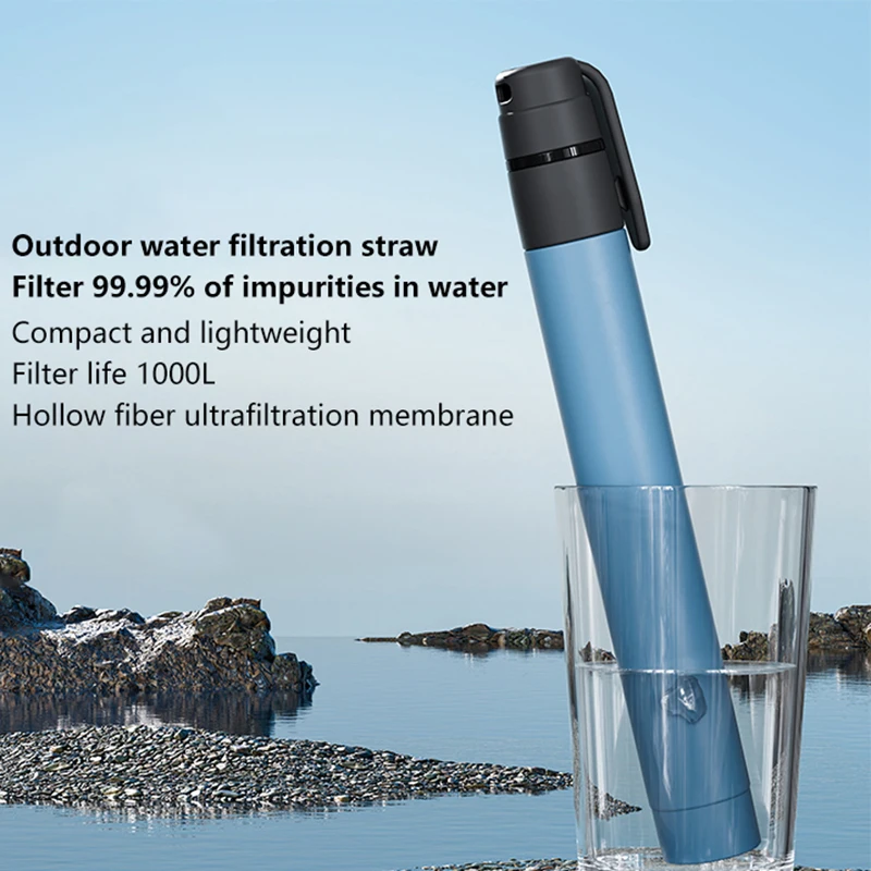 1pcs Outdoor Mini Water Filter Straw Emergency Portable Water Filtration System For Camping Hiking Outdoor Water Purifier