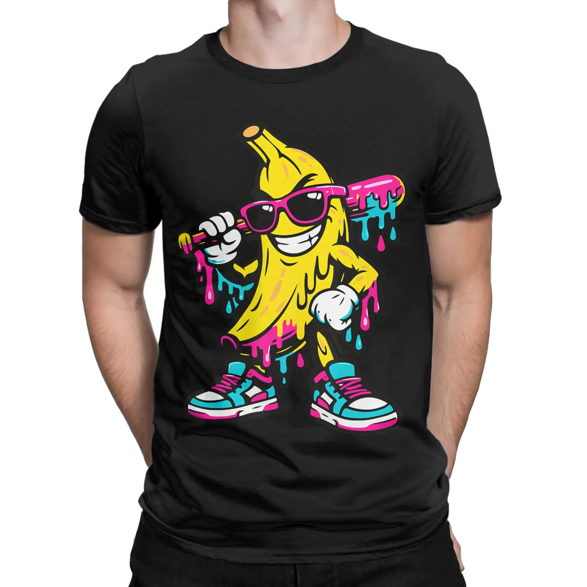 Men Women's T Shirt Funny Banana Baseball Player Cartoon T Shirts Fashion  Beach Tees Streetwear Casual Cotton Tops Gift Idea