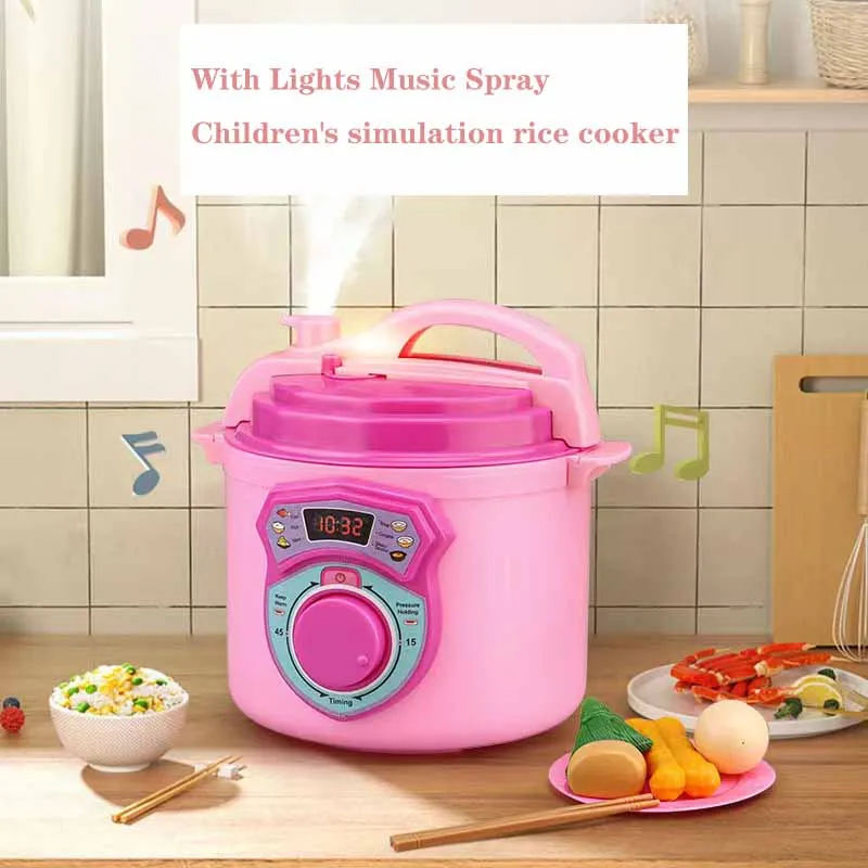 

New Children's Simulation With Lights Music Spray Rice Cooker Toys Girls Play House Parent-child Interactive Kitchen Set Toys