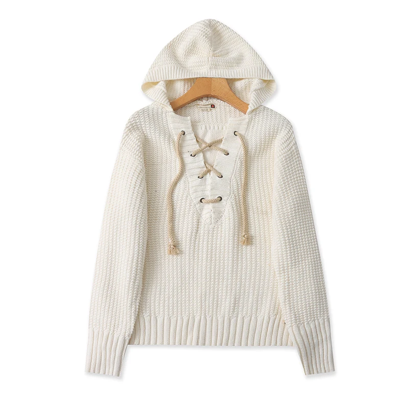 

Faionable Long Sve Hoodie Knitted Sweater Women's Loose Outerwear Spring Autumn New Sle Overhead Cap irt Warmth Heating