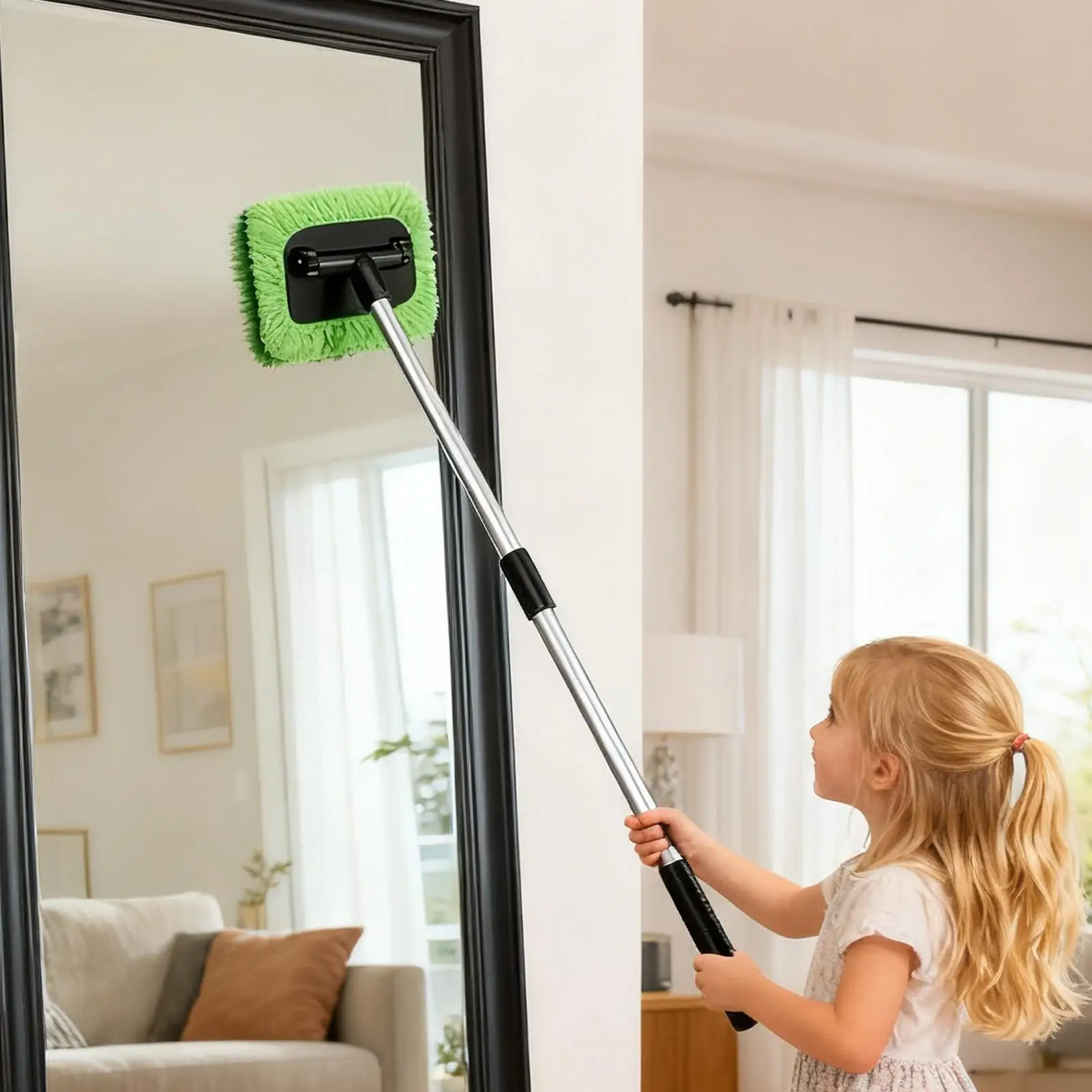 

Вращающаяся на 180° телескопическая щетка для мытья окон — выдвижной инструмент для чистки лобового стекла и стекла для автомобиля, душевой комнаты, плитки в ванной комнате