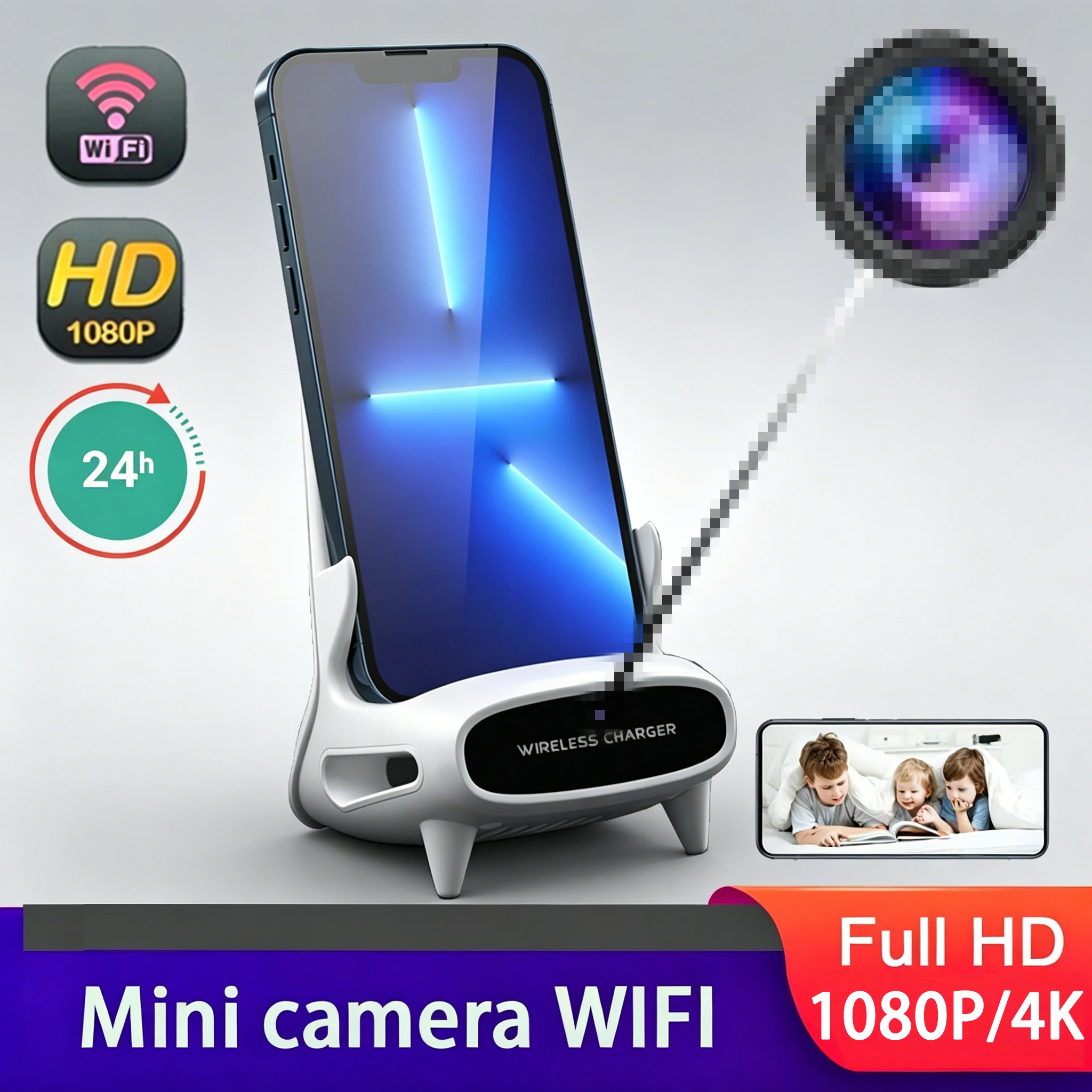 Hd Mini Dvr Mini Kamera HD 1080P WiFi z detekcją ruchu, monitoring DVR ...