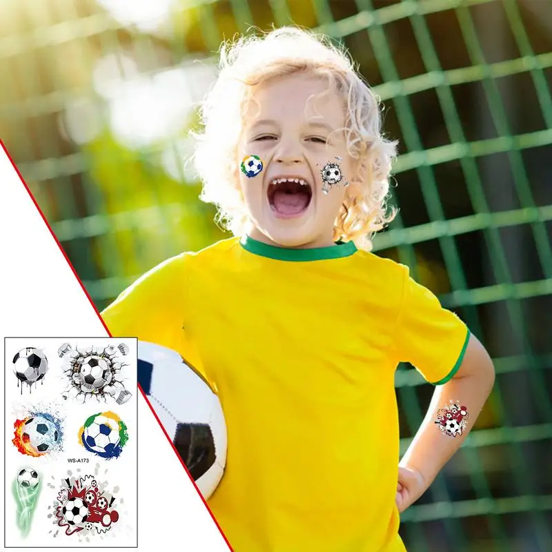 Football Stickers For Water Bottles Soccer Decals Football Stickers Waterproof Face Stickers 10 Pcs Football Team Decal Football