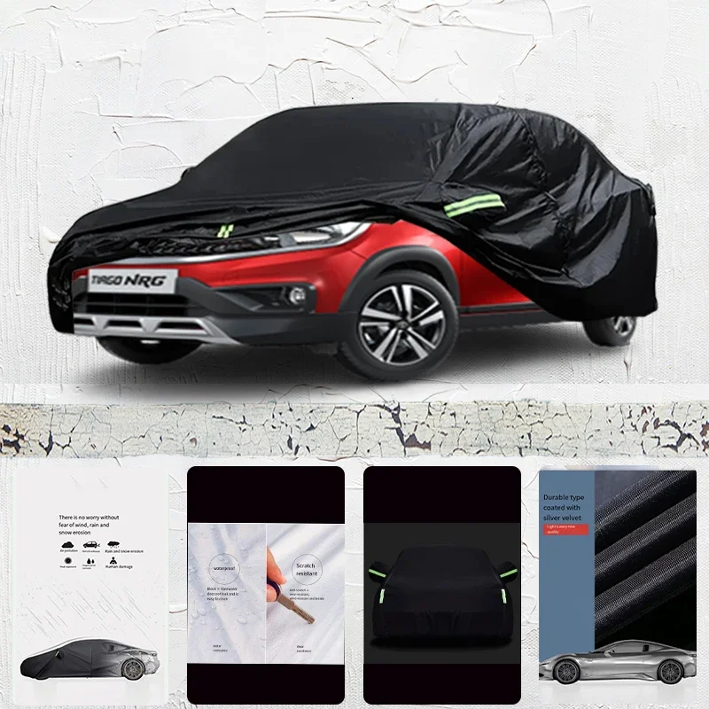 For Tata Tiago Anti-UV Sun Shade Rain Snow Resistant Black Cover Dustproof Car umbrella Full Car Cover Outdoor Protection