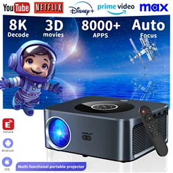 HORLAT LCD Android Projector 21000Lumen LED 4K Smart Home Theater Full HD Auto Focus Native 1080P Bluetooth 5G WiFi Video Beamer