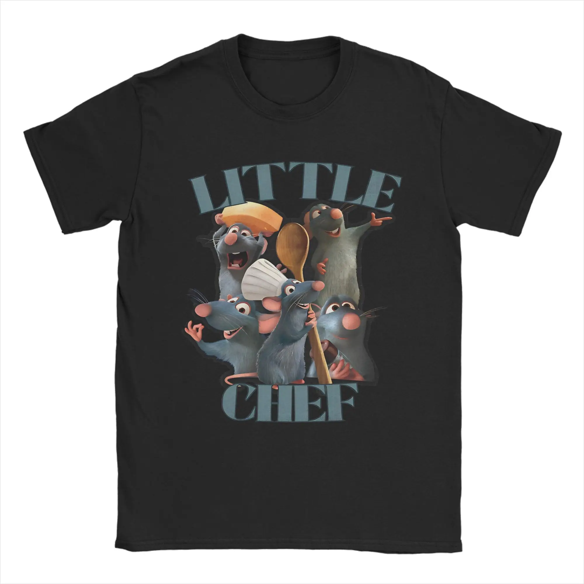 Little Chef, Remy T-Shirts für Männer und Frauen, Ratatouilles Crazy T-Shirt aus reiner Baumwolle, O-Ausschnitt, kurzärmeliges T-Shirt in Übergröße – Detail 4