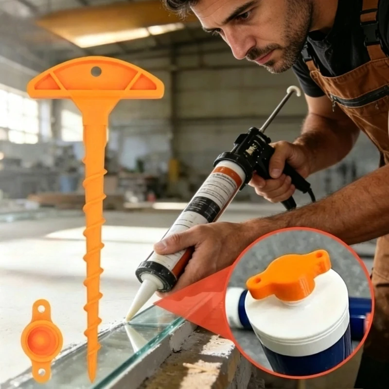 Reusable Sealant Nozzle Cleaner & Cap Set - Prevent Glue Drying Universal for Standard Caulk Tubes DIY Tool