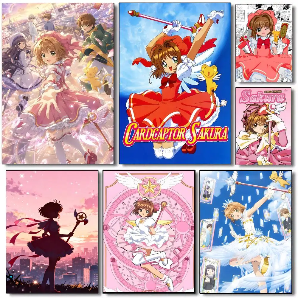 Cardcaptor Sakura Anime Magical Girl Poster Self-adhesive Advanced Aesthetic Printing Paper Wall Art for Living Room Home Decor
