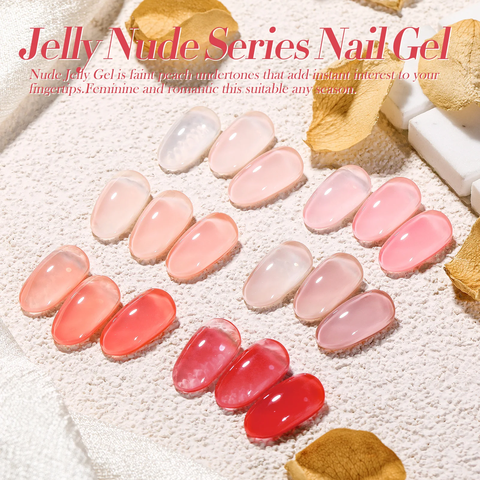 LILYCUTE Jelly Nude Gel Nail Polish Translucent Color Gel Vernis Semi Permanent Gel Varnish Pink Transparent Nail Art Varnish