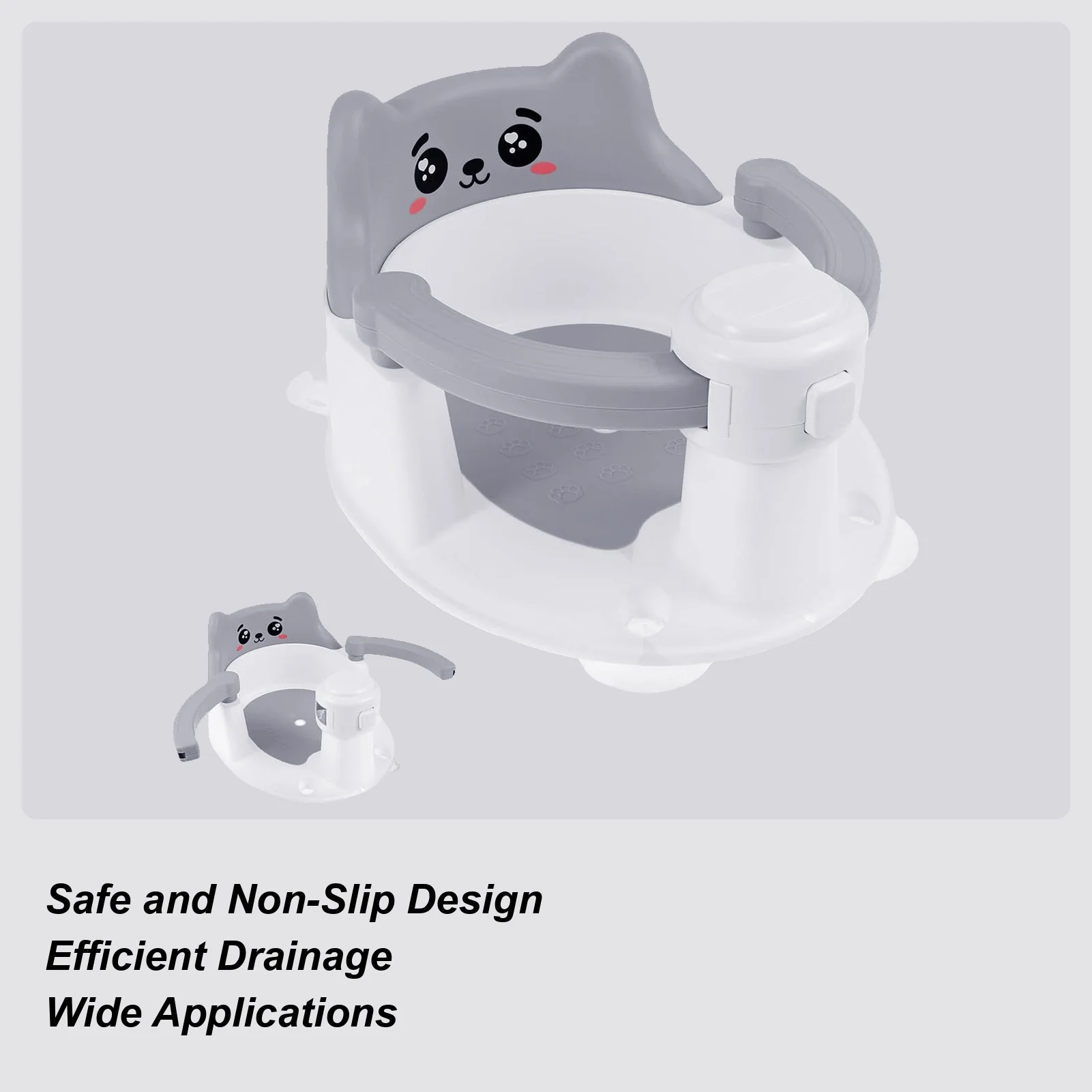 

Сиденья для ванны для младенцев, нескользящее сиденье для сидения, сиденье для ванны для малышей, стул для душа с присоской для детей 6-24 месяцев