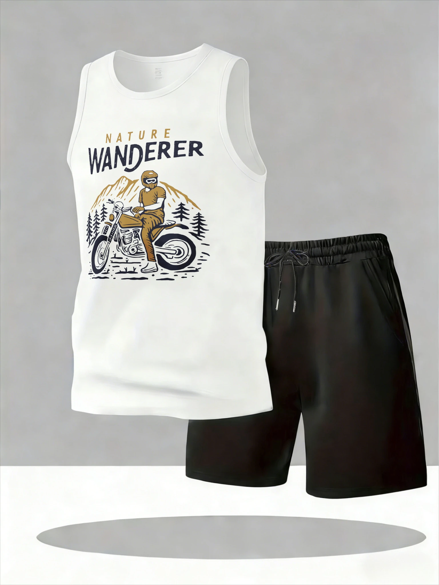 

Men's Tank Top Sets 2026 Summer Quick drying crewneck Sportswear oversize beach jogging set running Breathable sports