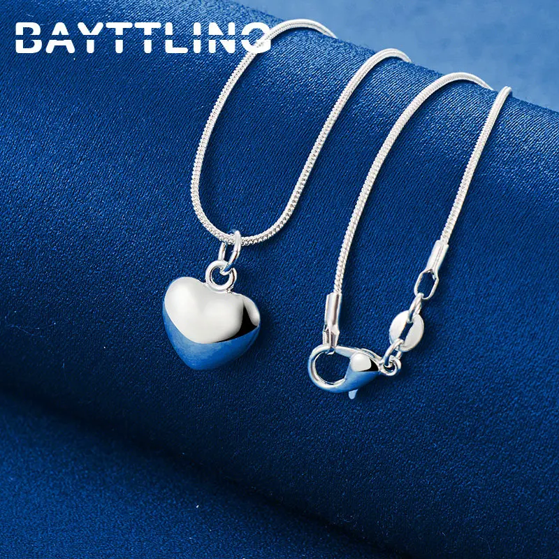 925 Sterling Silver 16-30 Inches Charm Heart Pendant Necklace For Women Fashion Engagement Jewelry Christmas Gifts Accessories