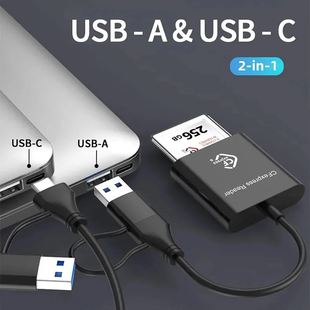 Устройство чтения карт CFexpress Type B, 10 Гбит/с, устройство чтения карт USB3.2 Gen2 USB-C CFe для Android Windows XP/Vista/7/8/8.1/10/11 Mac OS