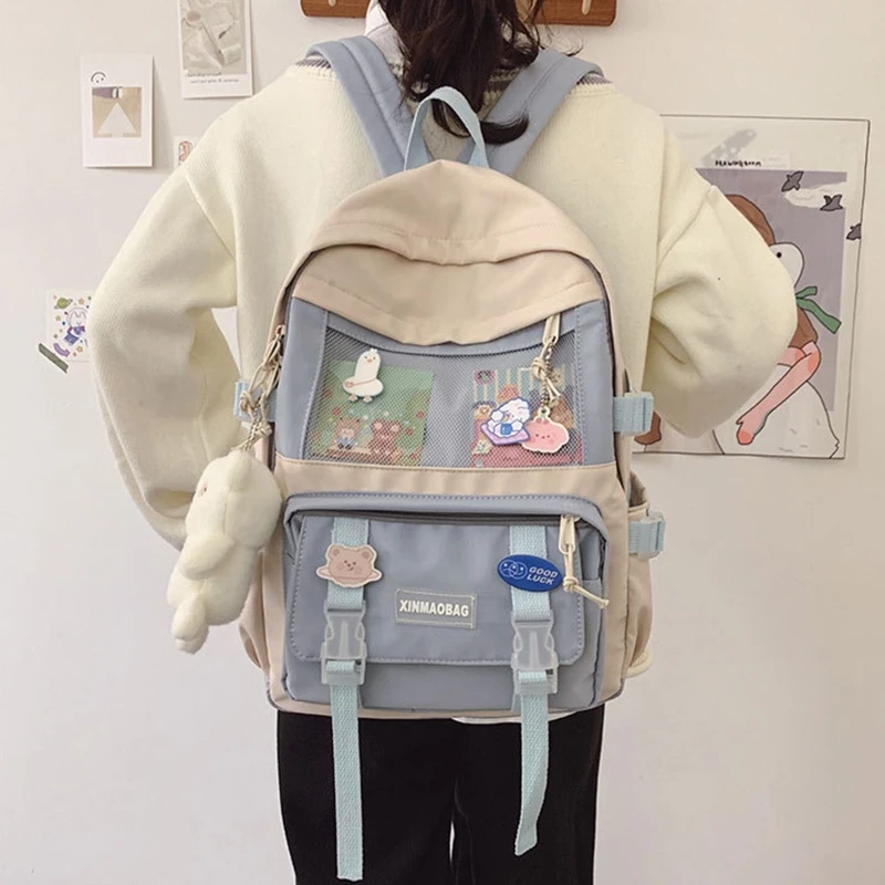 Harajuku Backpack Girl School Notebook Travel Bag Casual Daypack for Teenagers Student Rucksack