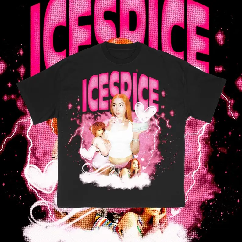 

Ice Spice Shirt Vintage Rap Graphic Print Tee Hip Hop Graphic Print T-shirt Merch Tee Ice Spice Munch Casual Cotton Fashion Tee