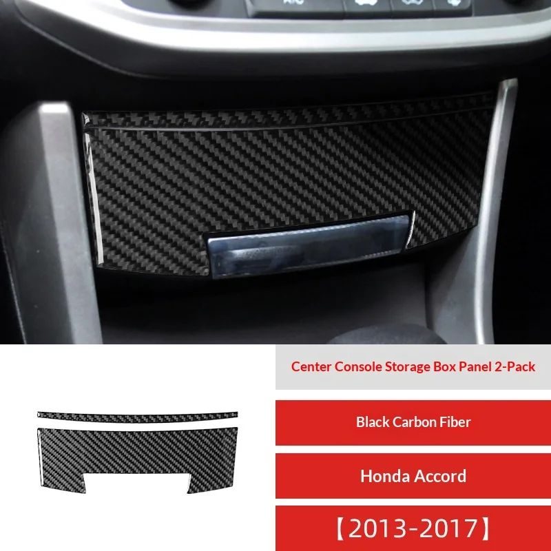 

For 13-17 Accord Ninth Generation Car Interior Modification Carbon Fiber Central Control Storage Box Panel Decorative Sticker