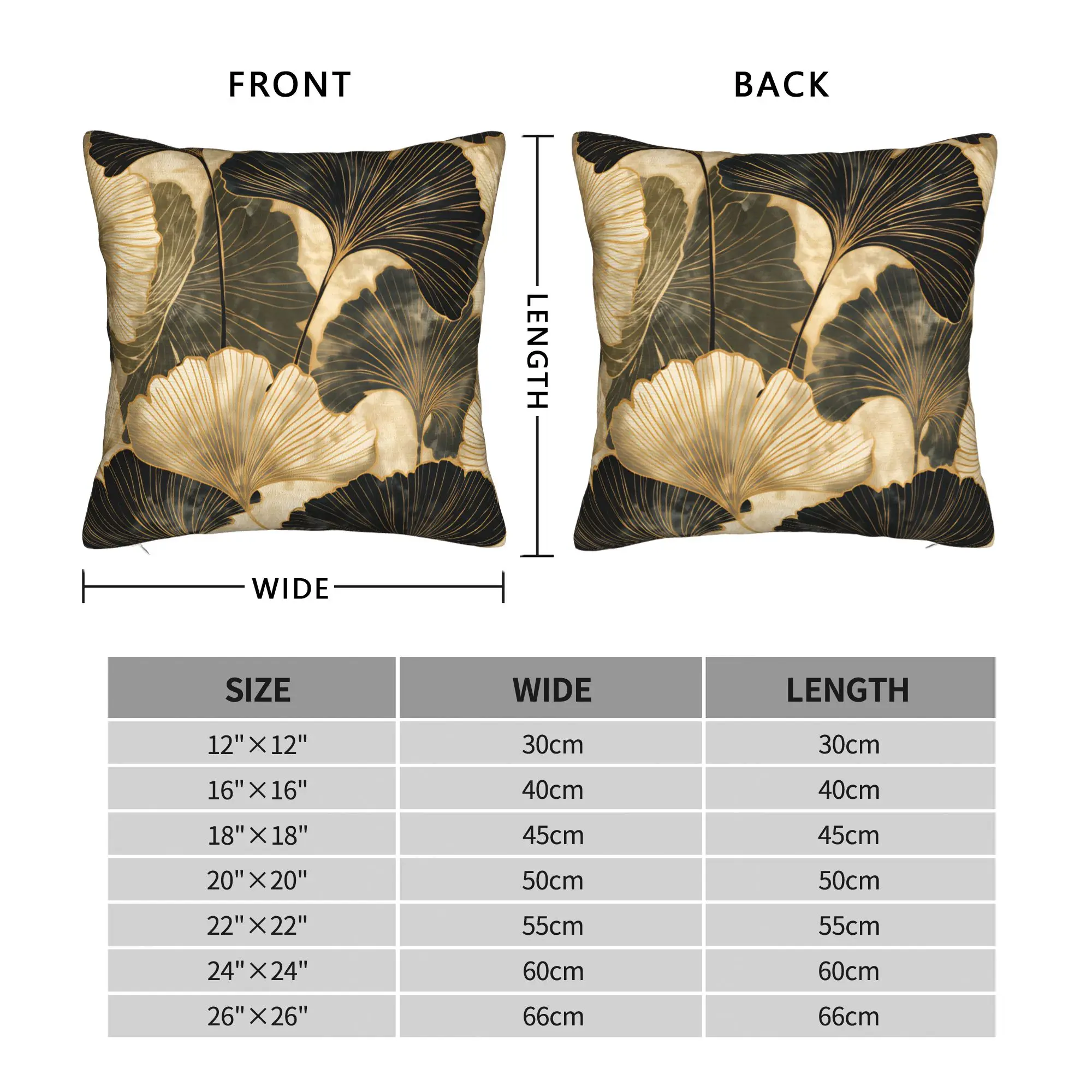 Ginkgo Leaves Pillow Case  Comfy Pillow Cover Kawaii Cushion Cover For Couch Sofa Bedroom