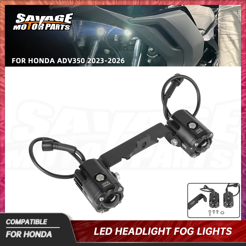 2026 ADV350 Motorcycle Headlight Fog Lights For Honda ADV350 2023-2025 Dual Color Flasher Farol Front LED Fog Lamp Accessories