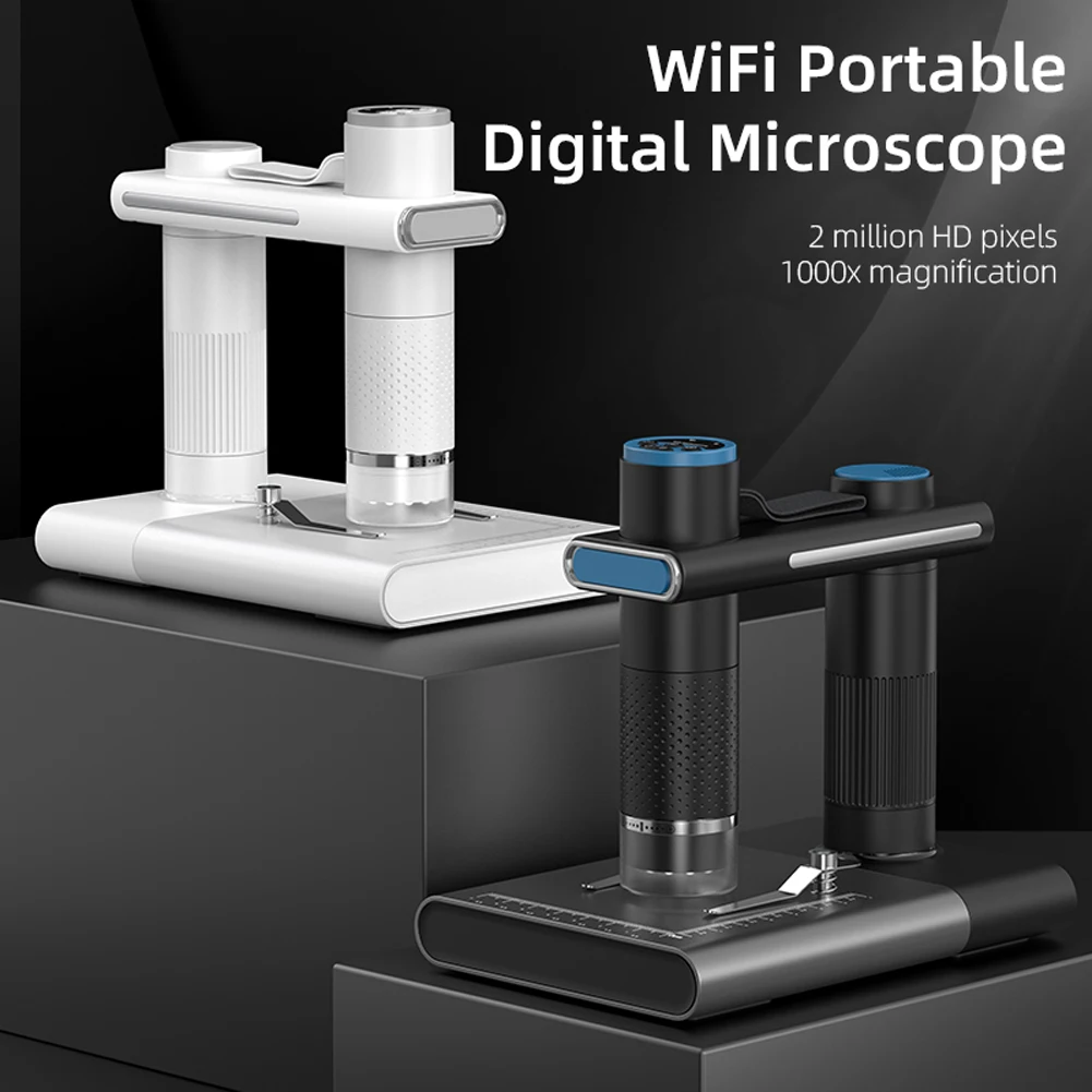 1200X Digital Microscope Rotary Focusing Pocket Zoom Camera Magnifier Hands-free Wireless WiFi Microscope for Android iOS PC