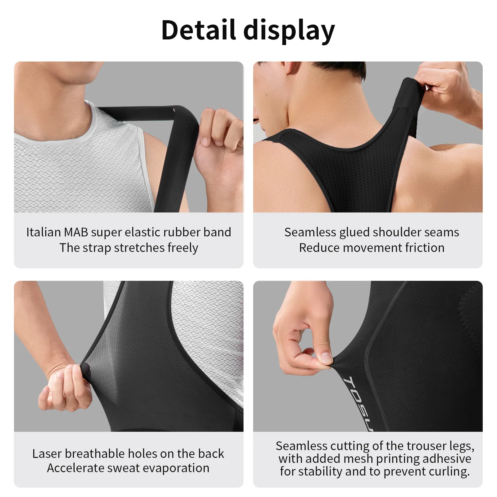 TOSUOD شورت مريلة ركوب الدراجات يمكن أن يوفر الراحة لأكثر من 6 ساعات من السراويل القابلة للتنفس المرنة لركوب الدراجات #3