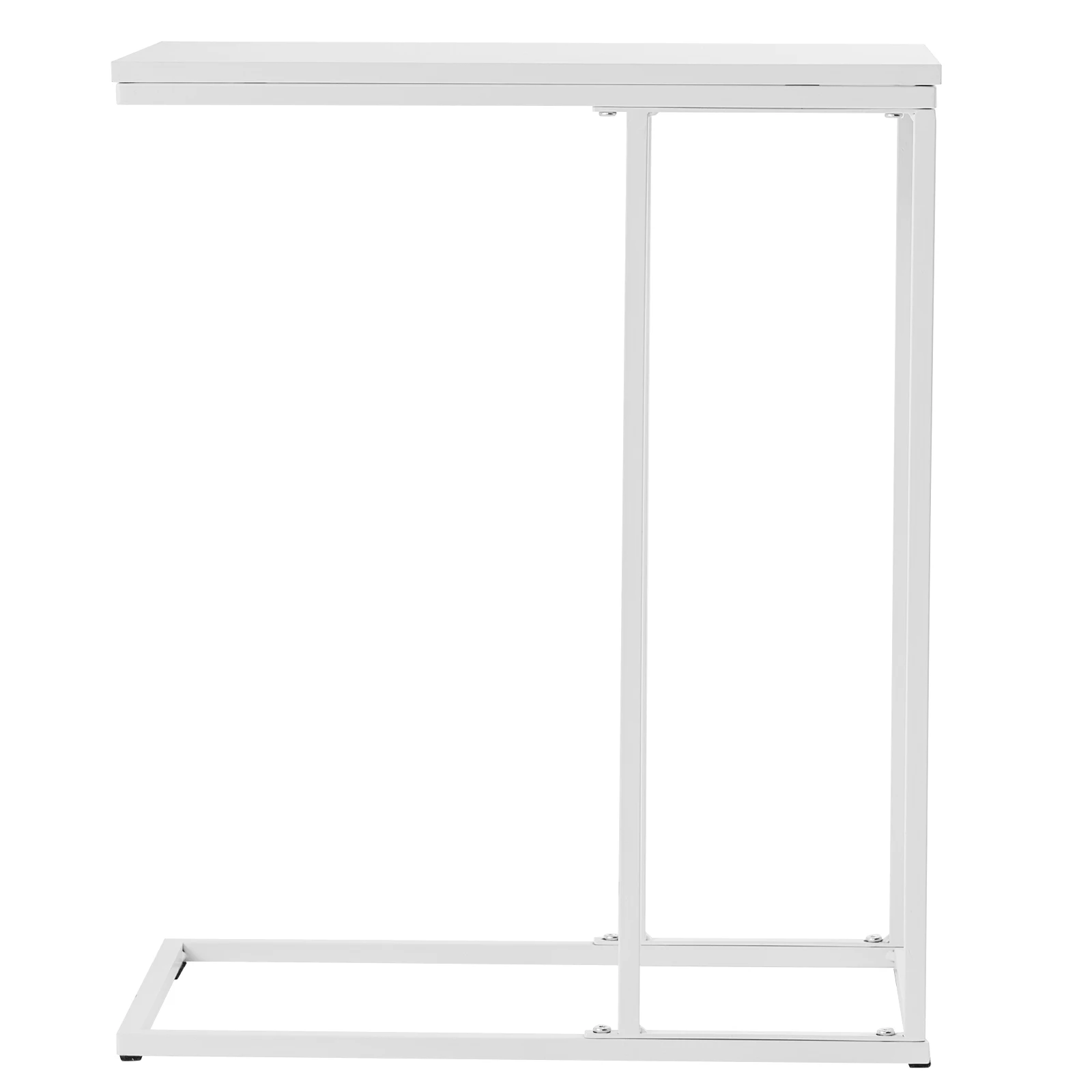 48*28*58cm C Type Single Layer MDF Iron Rectangle White Triamine Side Table White Spray